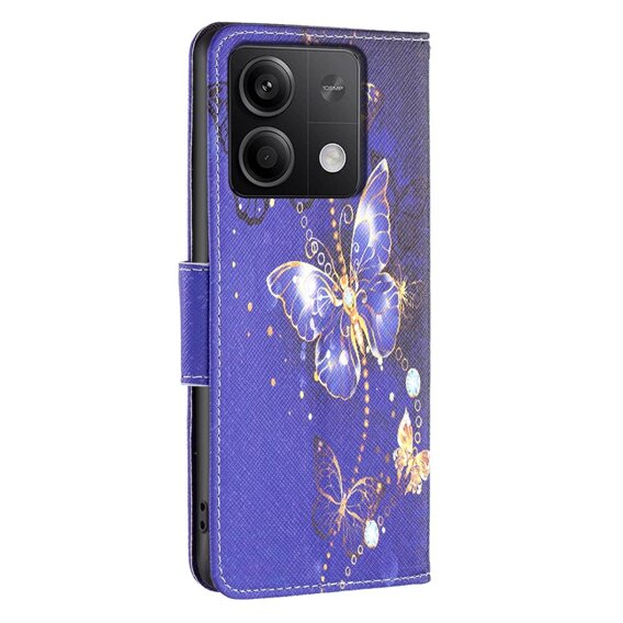 Чохол-книжка для Xiaomi Redmi Note 13 5G, Wallet, Butterflies фіолетовий