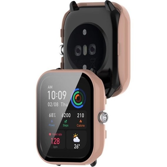 Чохол + скло 2-в-1 для Huami Amazfit GTS 4 Mini, Pink