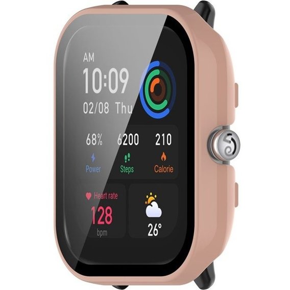 Чохол + скло 2-в-1 для Huami Amazfit GTS 4 Mini, Pink