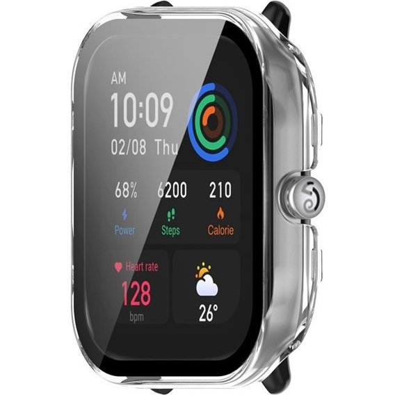 Чохол + скло 2-в-1 для Huami Amazfit GTS 4 Mini, Transparent