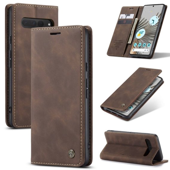Чохол-сумка для Google Pixel 7 Pro, Leather Wallet Case, коричневий