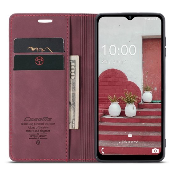 Чохол-сумка для Samsung Galaxy M33 5G, Leather Wallet Case, бордовий