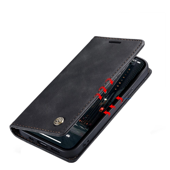 Чохол-сумка для iPhone 14 Plus, Leather Wallet Case, чорний