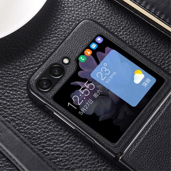 Чохол Cowhide Leather для Samsung Galaxy Z Flip5 5G, Black