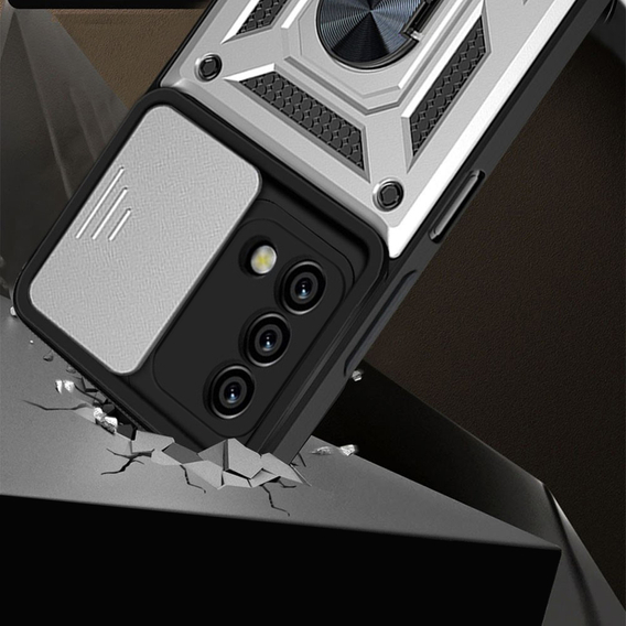 Чохол NOX Camera Slide Oppo A74 4G, CamShield Slide, срібло