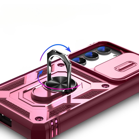 Чохол NOX Camera Slide Samsung Galaxy S23 Plus, CamShield Slide, рожевий / червоний