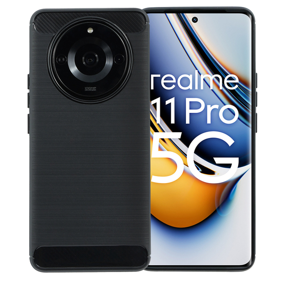 Чoхол до Realme 11 Pro / 11 Pro +, Carbon, чорний