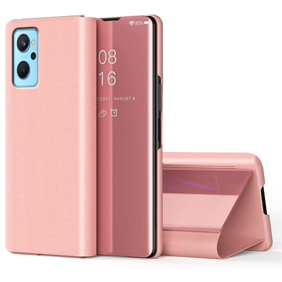 Чoхол до Realme 9i / Oppo A96, Clear View, рожевий rose gold