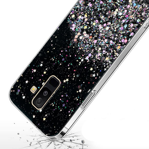 Чoхол до Samsung Galaxy A6 Plus 2018, Glittery, чорний