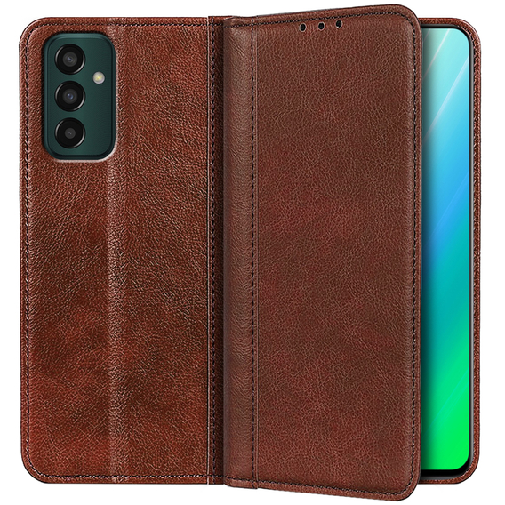 Чoхол до Samsung Galaxy M13 4G, Wallet Litchi Leather, коричневий