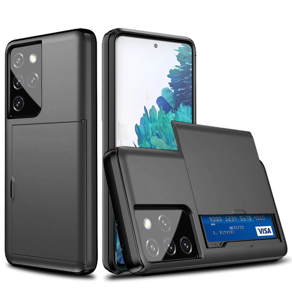 Чoхол до Samsung Galaxy S21 Ultra, Sliding Card Holder, чорний