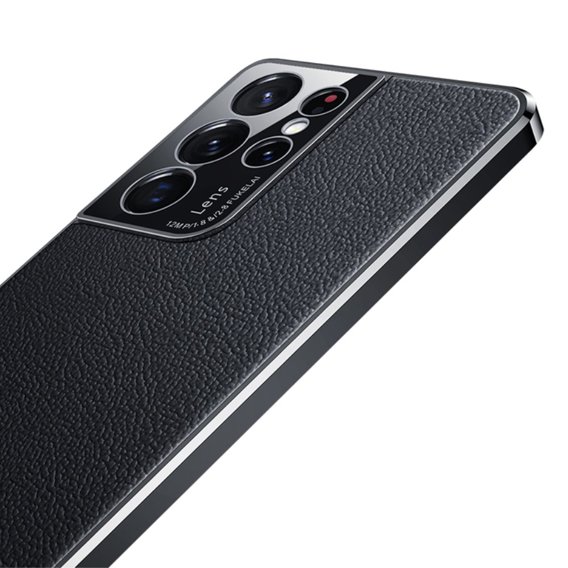 Чoхол до Samsung Galaxy S23 Ultra, Cowhide Leather, чорний