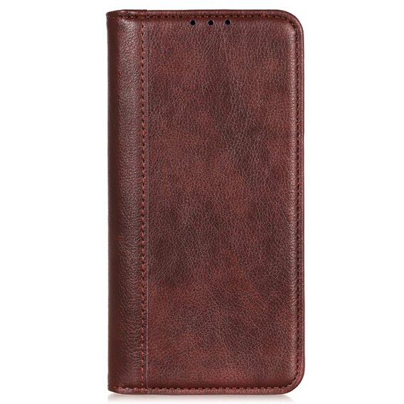 Чoхол до Samsung Galaxy S24, Wallet Litchi Leather, коричневий