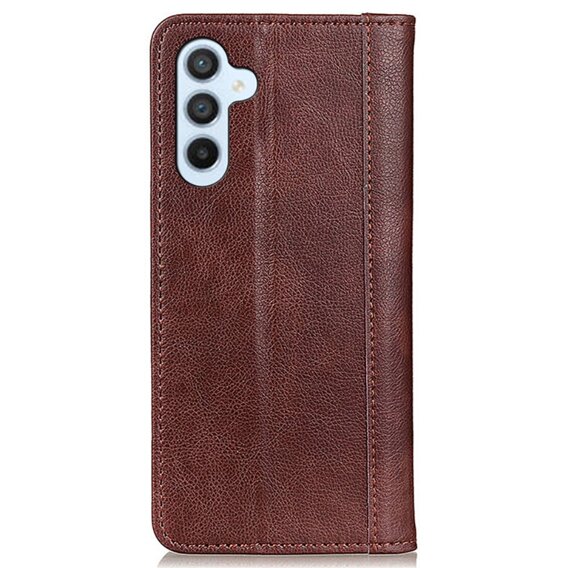 Чoхол до Samsung Galaxy S24, Wallet Litchi Leather, коричневий