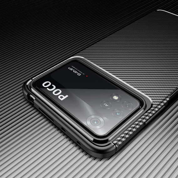 Чoхол до Xiaomi Poco X4 Pro 5G, Carbon Gel, чорний