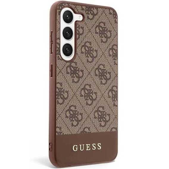 Чoхол GUESS до Samsung Galaxy S24+ Plus, 4G Bottom Stripe, коричневий