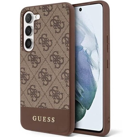 Чoхол GUESS до Samsung Galaxy S24+ Plus, 4G Bottom Stripe, коричневий