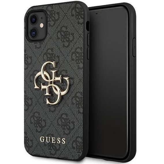 Чoхол GUESS до iPhone 11, 4G Big Metal Logo, сірий