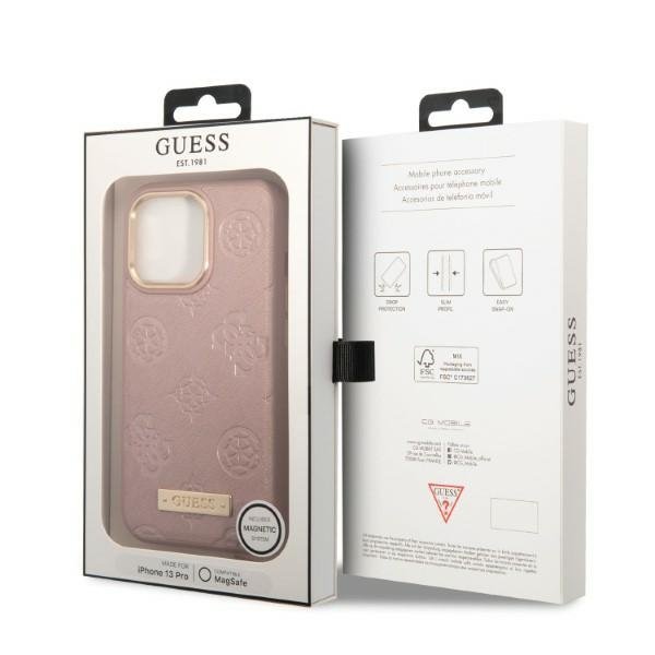 Чoхол GUESS до iPhone 13, Hardcase 4G Collection MagSafe, коричневий