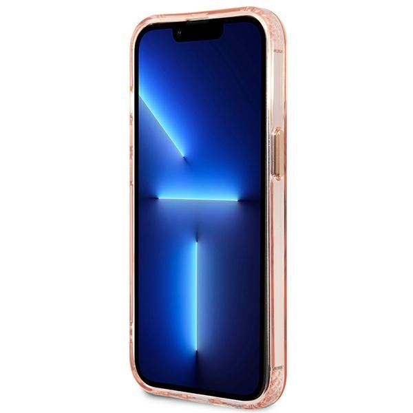 Чoхол GUESS до iPhone 13 Pro, Gold Outline Translucent MagSafe, рожевий