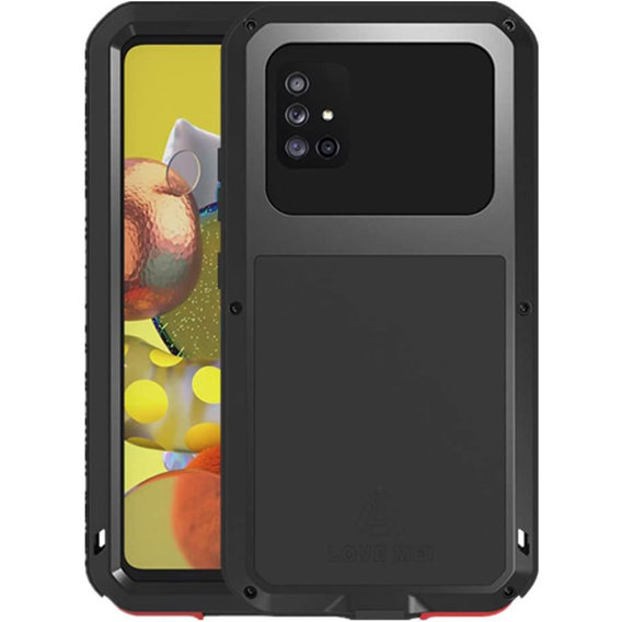 Чoхол Love Mei до Samsung Galaxy A51 5G, armored with glass, чорний