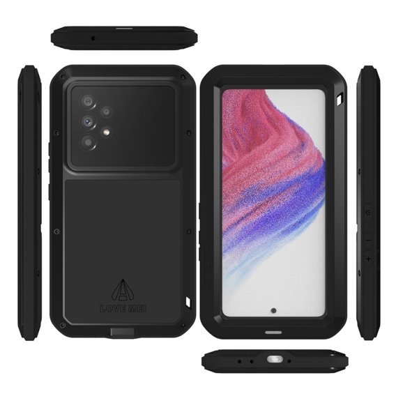 Чoхол Love Mei до Samsung Galaxy A53 5G, armored with glass, чорний