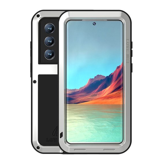 Чoхол Love Mei до Samsung Galaxy S22 Ultra, armored without glass, сріблястий