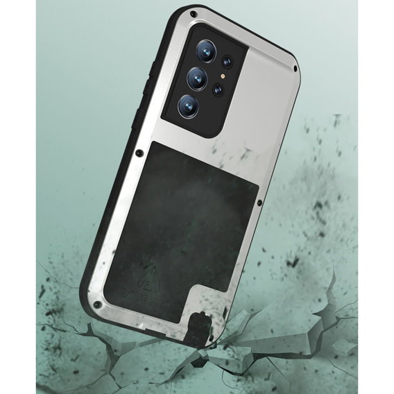 Чoхол Love Mei до Samsung Galaxy S22 Ultra, armored without glass, сріблястий