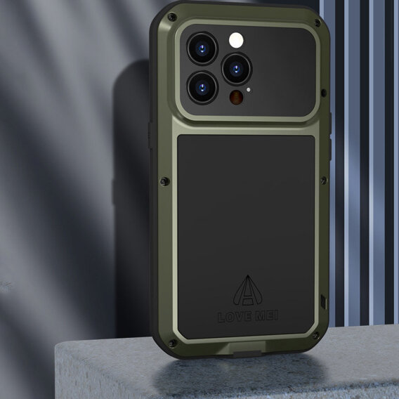 Чoхол Love Mei до iPhone 12 Pro, armored with glass, зелений