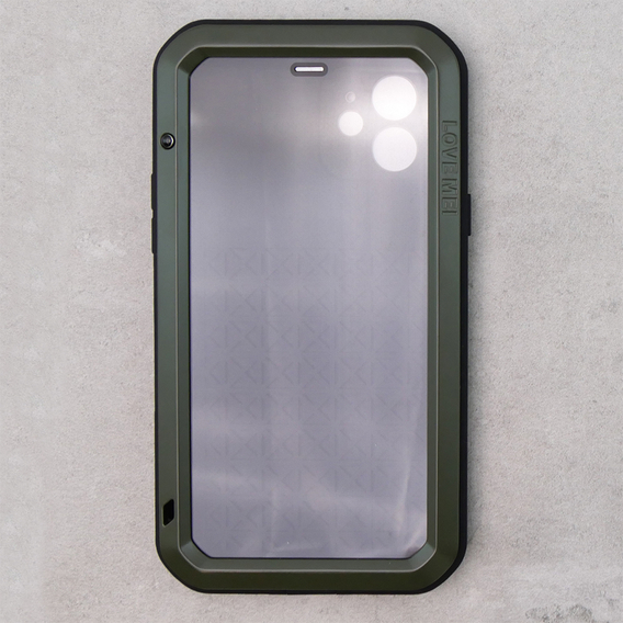 Чoхол Love Mei до iPhone 12, armored with glass, зелений