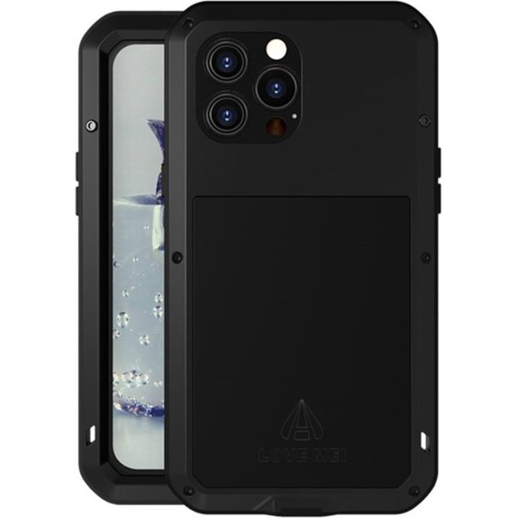 Чoхол Love Mei до iPhone 13 Pro Max, armored with glass, чорний