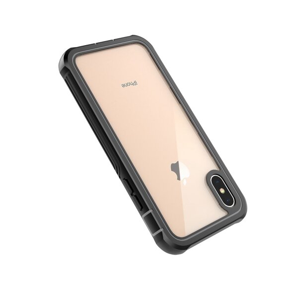 Чoхол Shockproof до iPhone X / XS, із захисним екраном, чорний