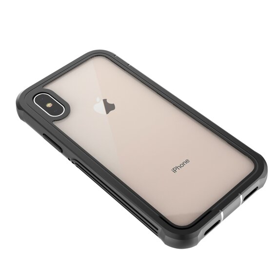 Чoхол Shockproof до iPhone X / XS, із захисним екраном, чорний