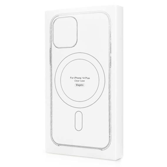 Чoхол Silicone до iPhone 14 Plus, MagSafe, White