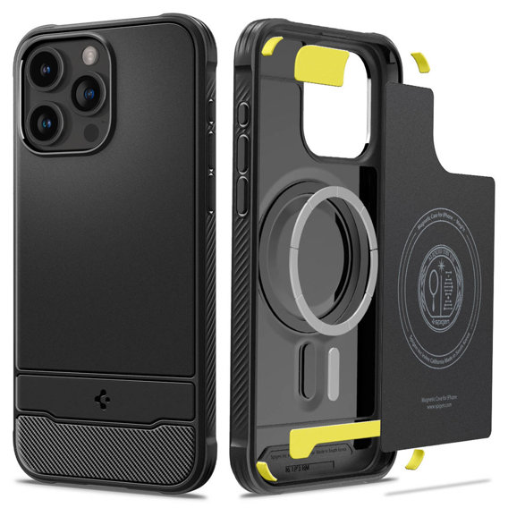 Чoхол Spigen до iPhone 14 Pro Max, Rugged Armor MagSafe, чорний