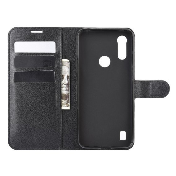 Чoхол Wallet до Motorola Moto E6S, Litchi, Black