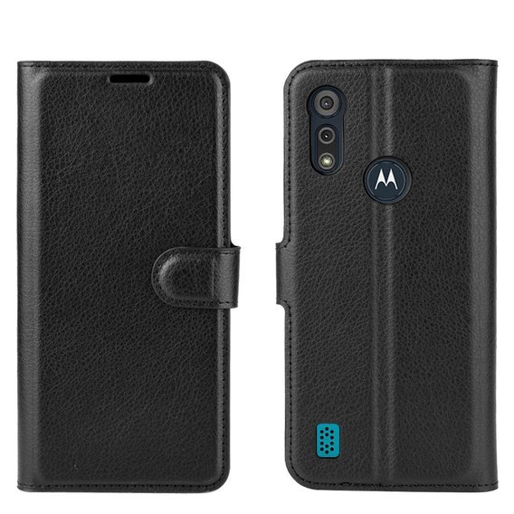 Чoхол Wallet до Motorola Moto E6S, Litchi, Black