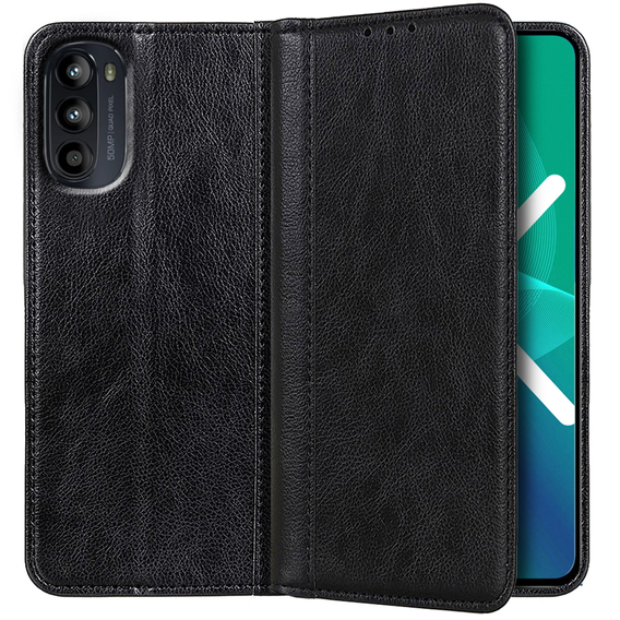 Чoхол Wallet до Motorola Moto G52 / G82 5G, Split Leather, Black