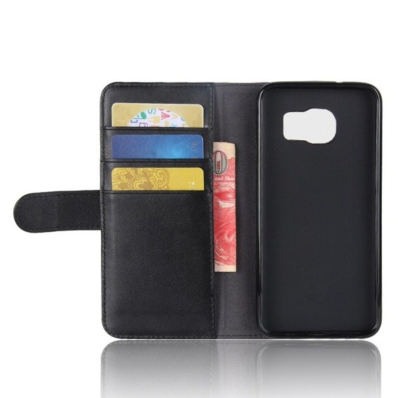 Чoхол Wallet до Samsung Galaxy S7 Edge, Genuine Leather, black