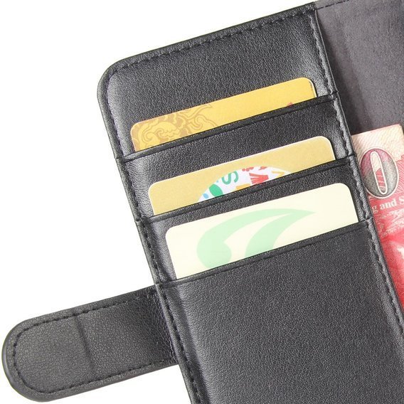 Чoхол Wallet до Xiaomi Redmi Note 9, Genuine Leather, Black