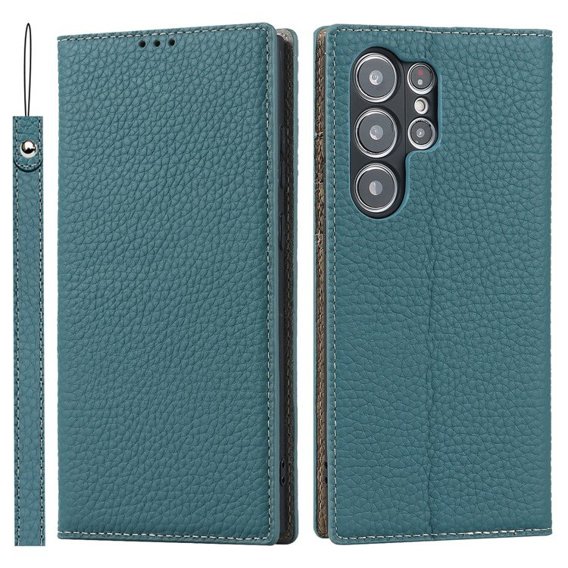 Шкіряний чохол для Samsung Galaxy S23 Ultra, ERBORD Grain Leather, синій