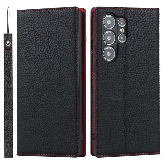 Шкіряний чохол для Samsung Galaxy S23 Ultra, ERBORD Grain Leather, чорний