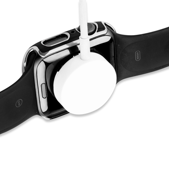 2в1 чохол та захисне скло для годинника Apple Watch 4/5/6/SE 44mm, Black / Silver