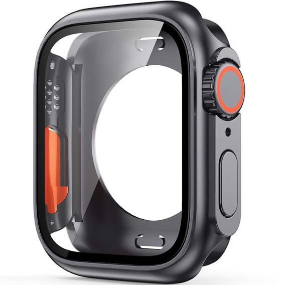 2в1 чохол та захисне скло для годинника Apple Watch 6/5/4/SE 44MM, Original Black/Orange