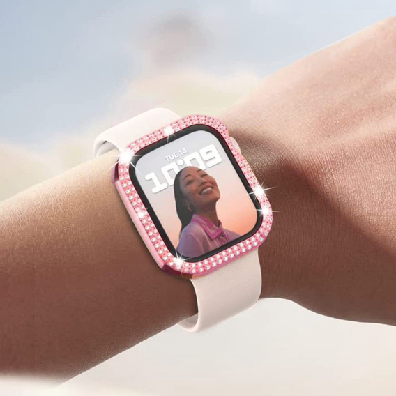 2в1 чохол та захисне скло для годинника Apple Watch 7/8 41mm, Pink