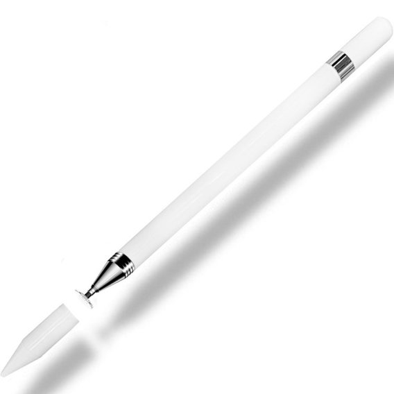 2 В 1 Універсальний стилус для сенсорних екранів + Кулькова ручка, White