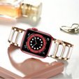 Браслет Stainless Segments до Apple Watch 1/2/3/4/5/6/7/SE 38/40MM - Rose Gold/White