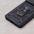 Броньований чохол для Motorola Moto G84 5G, броньований Slide Ring, чорний + скло 9H