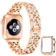 Металический браслет с чехлом для часов Apple Watch 4/5/6/SE 40mm, Rose Gold