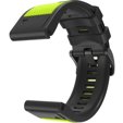 Силіконовий ремінець для Garmin Fenix 5/6/7 Forerunner 945/935, Lime / Black